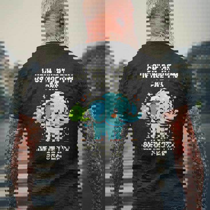 エレファントおならしないよ時々ズボンの中でささやくだけ 長袖tシャツ メンズTシャツ バックプリント 高齢者への贈り物