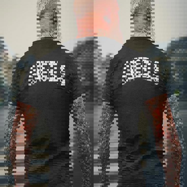 エンジェルス マスコットビンテージアスレチックスポーツネームデザイン メンズTシャツ バックプリント 高齢者への贈り物