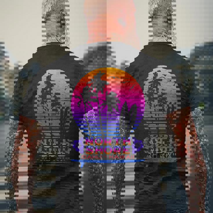 オアフ島ノースショア ハワイお土産サーフィンスタイル メンズTシャツ バックプリント 高齢者への贈り物