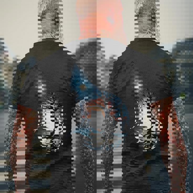 オオカミ 動物 顔 アート グラフィック 野生動物 カラフル 狼の恋人 メンズTシャツ バックプリント 高齢者への贈り物