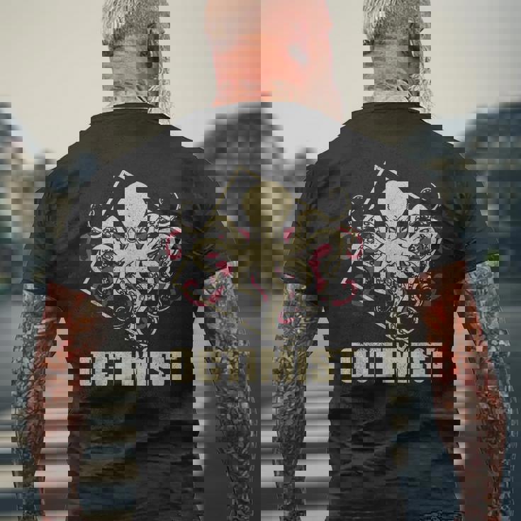 オクチミスト タコ オクトパス クラーケン イカ メンズTシャツ バックプリント 高齢者への贈り物