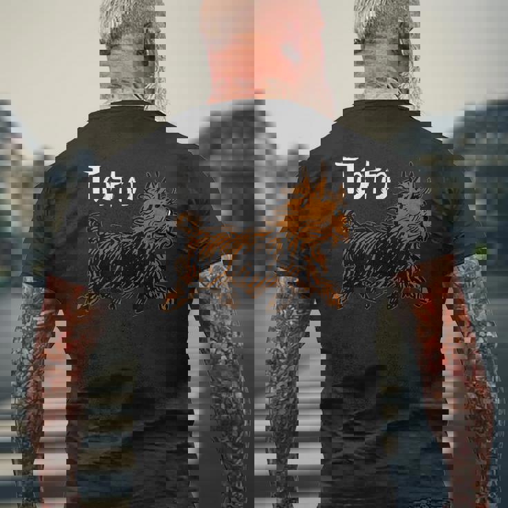 オズの魔法使いドッグシャツ アート-ドロシーの犬 Tototrutting メンズTシャツ バックプリント 高齢者への贈り物