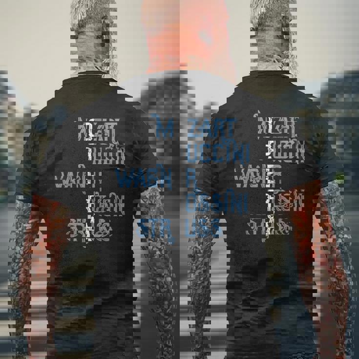 オペラ好きのギフト モーツァルト プッチーニ ワーグナー ロッシーニ シュトラウス 長袖tシャツ メンズTシャツ バックプリント 高齢者への贈り物