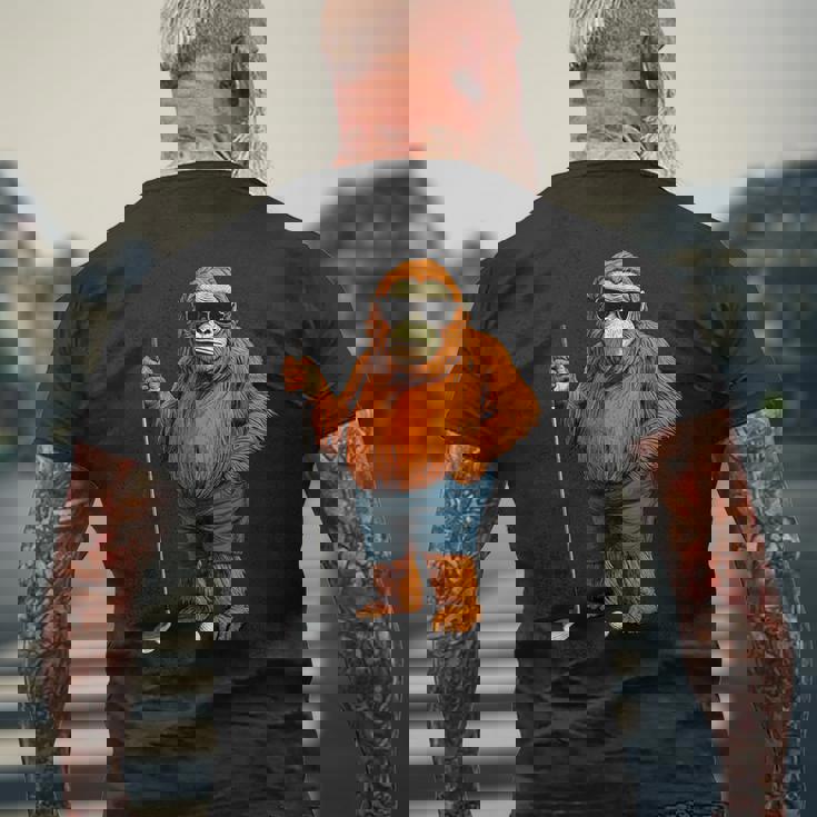 オランウータンゴルファー メンズTシャツ バックプリント 高齢者への贈り物