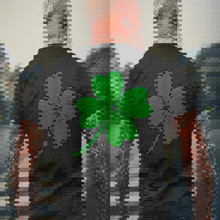 オリジナルラッキー四つ葉クローバー メンズTシャツ バックプリント 高齢者への贈り物