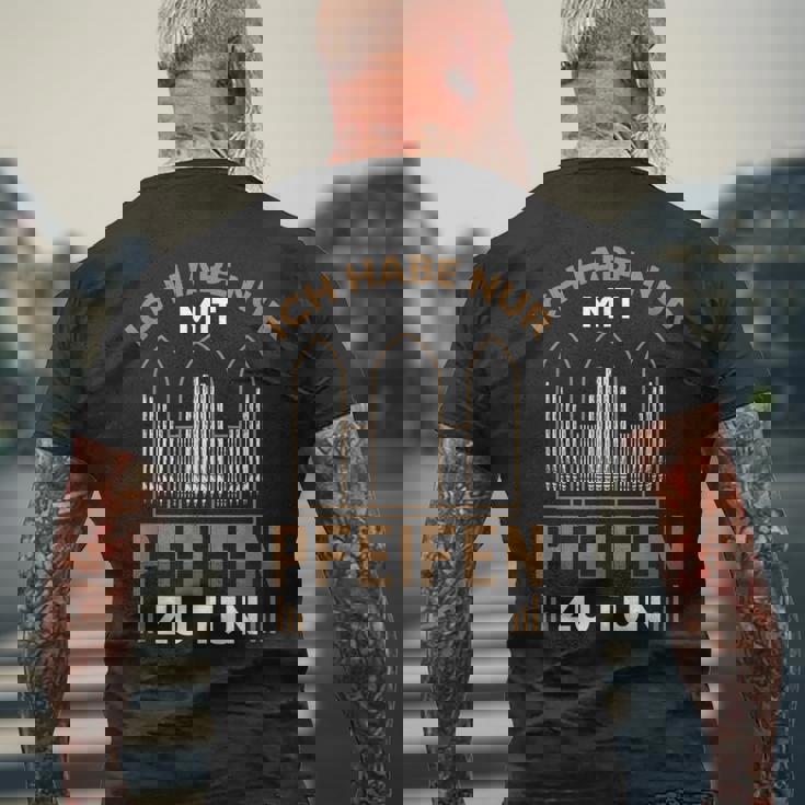 オルガンプレイヤー オルガンパイプオーガニスト メンズTシャツ バックプリント 高齢者への贈り物