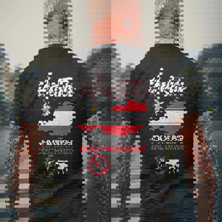 オーストリアのカンガルーなし オーストリアのカンガルーなし 長袖tシャツ メンズTシャツ バックプリント 高齢者への贈り物