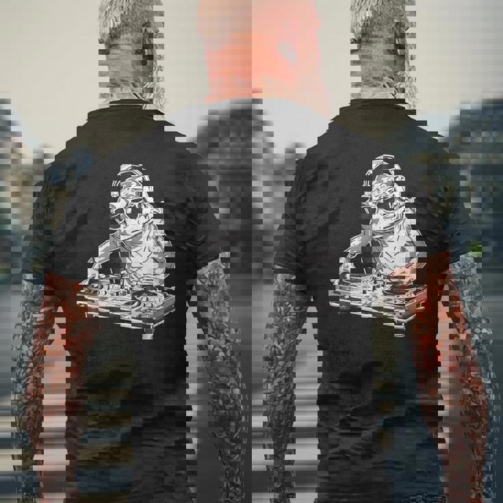 カエル 音楽 Dj 音楽プロデューサー ターンテーブル Dj カエル ビートメーカー メンズTシャツ バックプリント 高齢者への贈り物