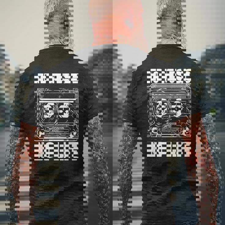 カセット No Music No Life Music Lover メンズTシャツ バックプリント 高齢者への贈り物