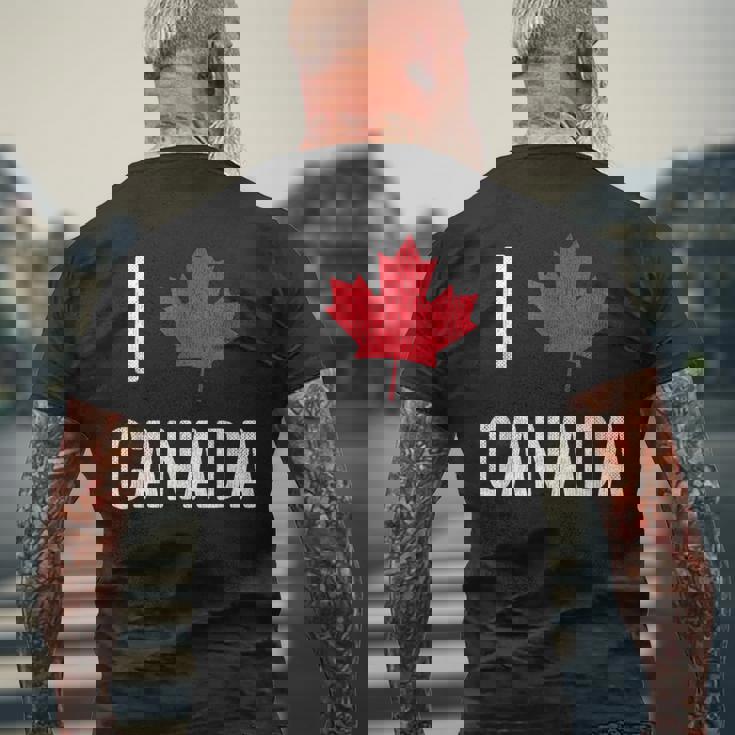 カナダ お土産 I Love Canada メンズTシャツ バックプリント 高齢者への贈り物