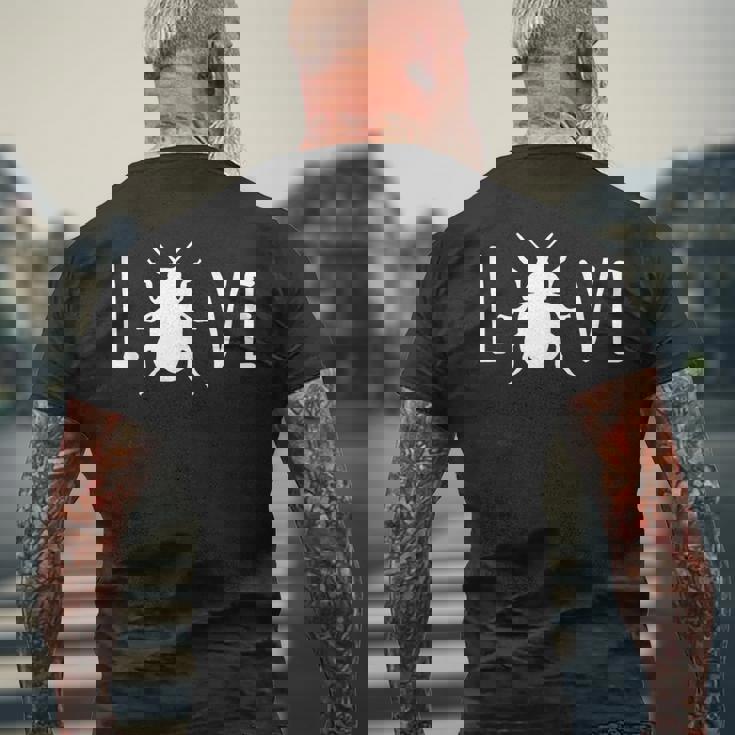 カブトムシ かわいい昆虫学の甲虫学 メンズTシャツ バックプリント 高齢者への贈り物