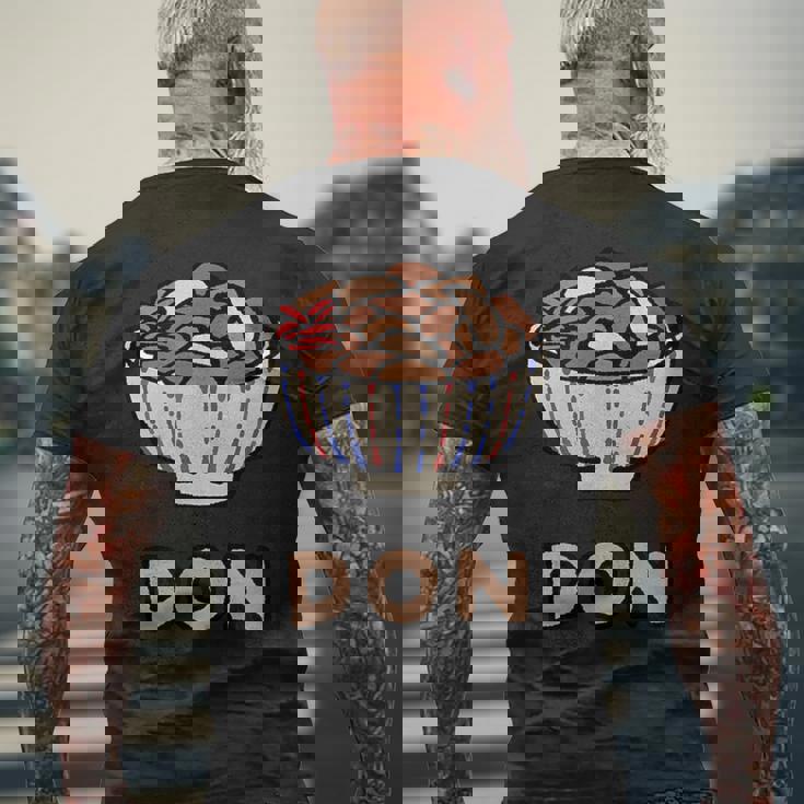 カワイイ 牛丼 和ジャンクフード 牛丼 男女兼用 メンズTシャツ バックプリント 高齢者への贈り物