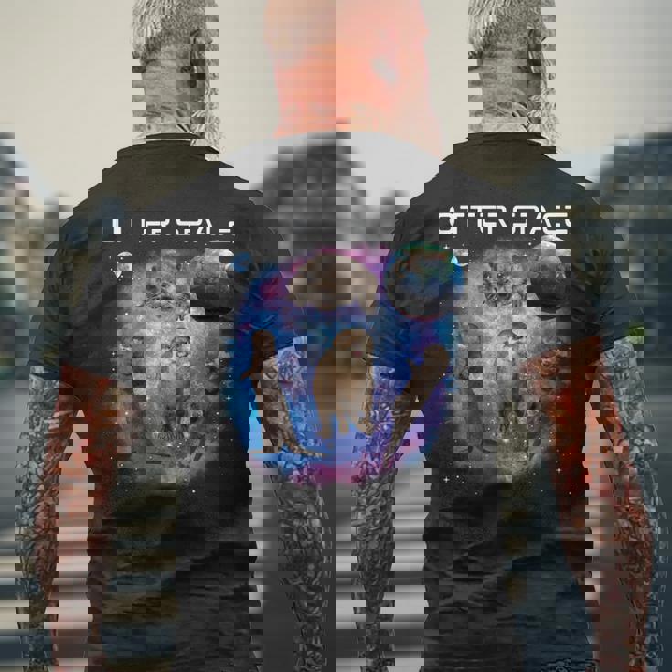 カワウソ宇宙 面白いカワウソ 宇宙カワウソ 長袖tシャツ メンズTシャツ バックプリント 高齢者への贈り物