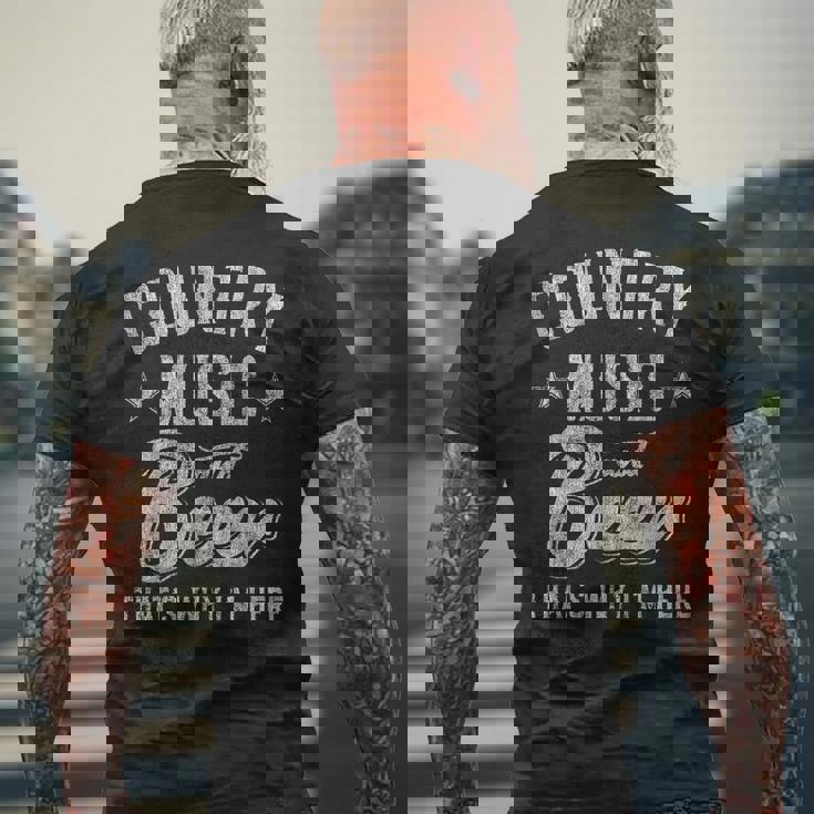 カントリーミュージックとビール That's Why I'm Here メンズTシャツ バックプリント 高齢者への贈り物