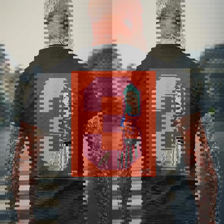 ガッチャマン ユニフォームデザインa-3 メンズTシャツ バックプリント 高齢者への贈り物