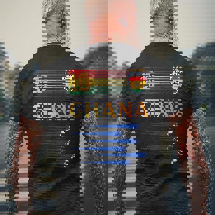 ガーナ サッカージャージ ガーナ国旗 サッカー愛好家 メンズTシャツ バックプリント 高齢者への贈り物