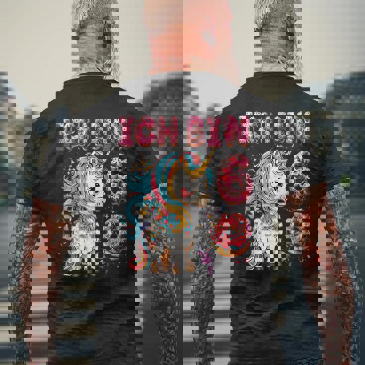 キッズ Kinder Ich Binchon 6 誕生日 ユニコーン 6歳 メンズTシャツ バックプリント 高齢者への贈り物