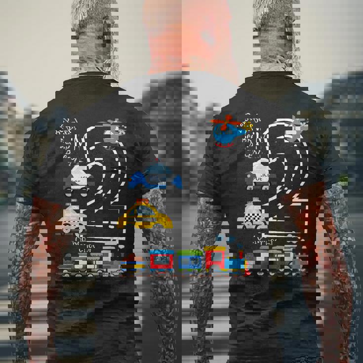 キッズトラック 電車 2歳の誕生日パーティー 幼児 2歳 誕生日 メンズTシャツ バックプリント 高齢者への贈り物