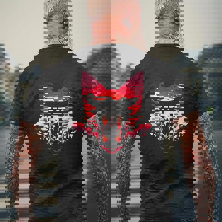 キツネ キツネ 九尾狐シルエット アニメ好き メンズTシャツ バックプリント 高齢者への贈り物