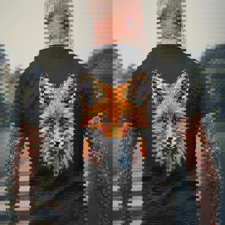 キツネのモチーフ キツネが大好き 赤いキツネ 小さなキツネが大好き メンズTシャツ バックプリント 高齢者への贈り物