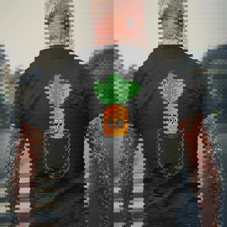 キャロットポケット おもしろキャロットインポケット メンズTシャツ バックプリント 高齢者への贈り物