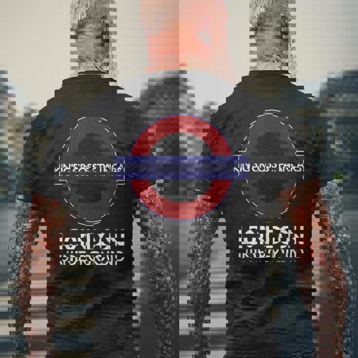 キングスクロス セントパンクラスロンドン地下鉄 メンズTシャツ バックプリント 高齢者への贈り物