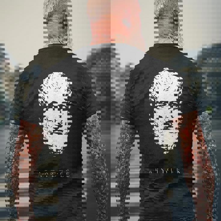 ギリシャ古代アリストテレス哲学 Aristotle Philosophy Greek Philosopher メンズTシャツ バックプリント 高齢者への贈り物