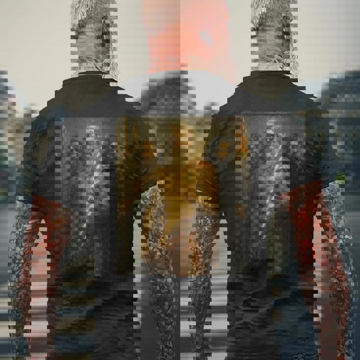 ギリシャ神 ゼウス・ポセイドン・ハデス ギリシャ神話 メンズTシャツ バックプリント 高齢者への贈り物