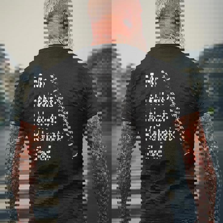 クラリネット クラリネット 楽器のことわざ メンズTシャツ バックプリント 高齢者への贈り物