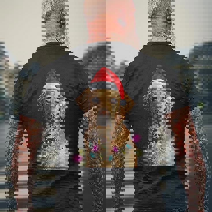 クリスマス ゴールデンレトリバー クリスマス ドッグツリー サンタハット リトリーバー 長袖tシャツ メンズTシャツ バックプリント 高齢者への贈り物