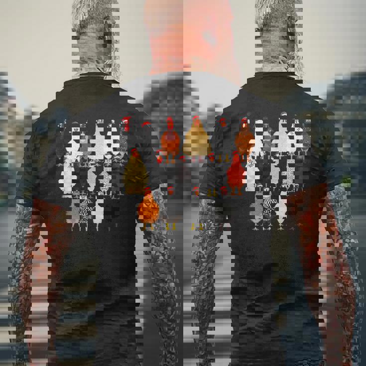 クリスマス チキン スクワッド サンタ 帽子 かわいい チキン ファーム 動物 メンズTシャツ バックプリント 高齢者への贈り物