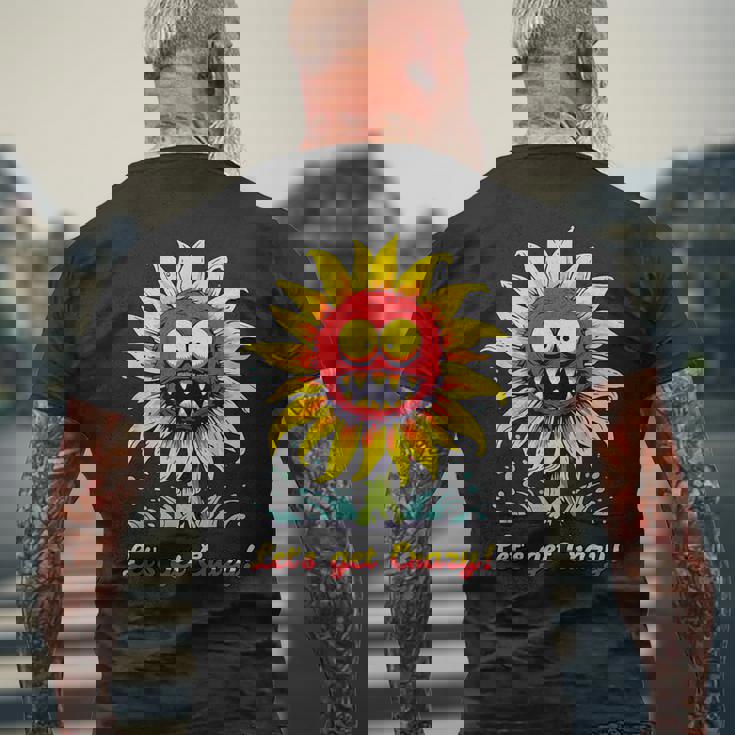 クレイジー クレイジー 面白い ひまわり メンズTシャツ バックプリント 高齢者への贈り物