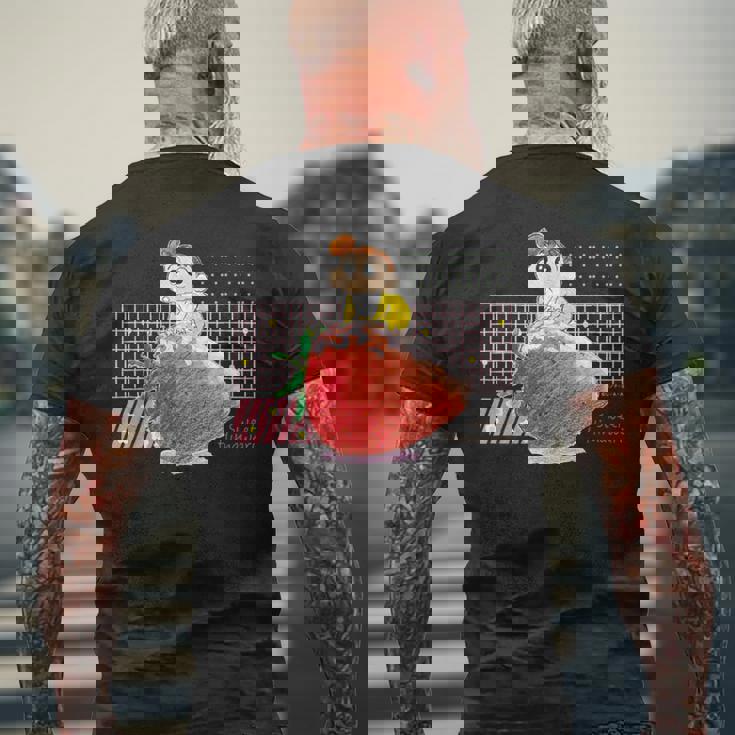 クレヨンしんちゃん ひまわりといちご メンズTシャツ バックプリント 高齢者への贈り物