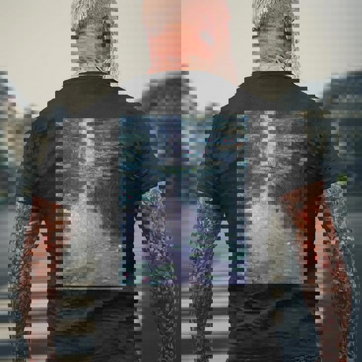 クロード・モネの睡蓮 メンズTシャツ バックプリント 高齢者への贈り物