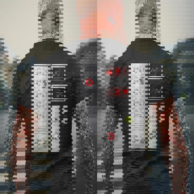 クールなエレベーターボタンアートメンズレディースリフトハロウィンコスチューム メンズTシャツ バックプリント 高齢者への贈り物