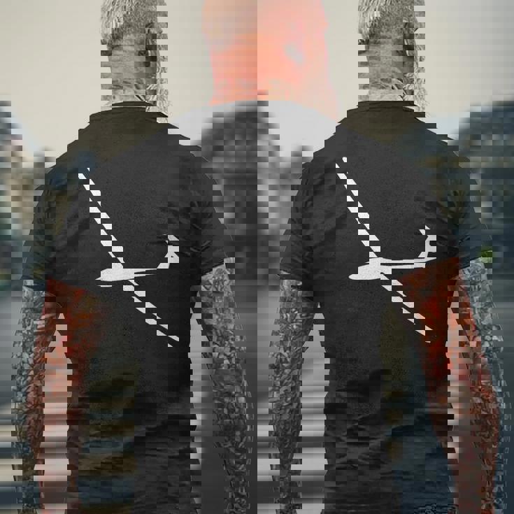 グライダー パイロット 高騰 飛行機 帆船 航空 メンズTシャツ バックプリント 高齢者への贈り物