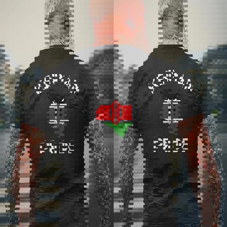 ケニア国旗プライド メンズTシャツ バックプリント 高齢者への贈り物