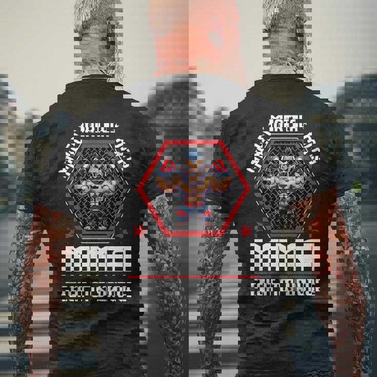 ケージファイティングで生き残るための総合格闘技mmaファイト 長袖tシャツ メンズTシャツ バックプリント 高齢者への贈り物