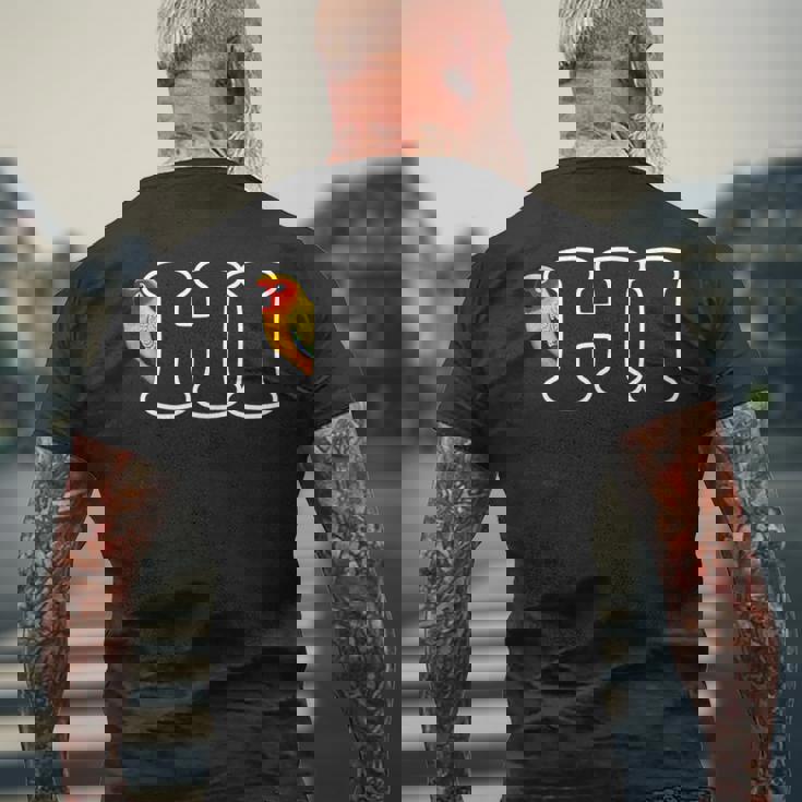 コガネメキシコインコ Hi 鳥 動物 図 バードウォッチング 贈り物 鳥類学者 生物学者 自然科学 メンズTシャツ バックプリント 高齢者への贈り物