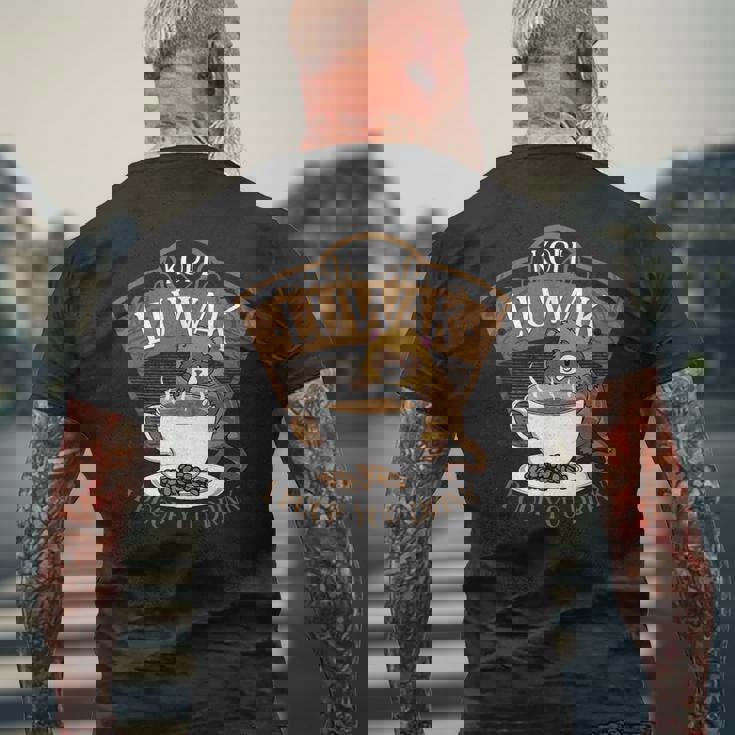 コピ ルワク パームシベット 発酵コーヒー I Poop You Drink Fun メンズTシャツ バックプリント 高齢者への贈り物