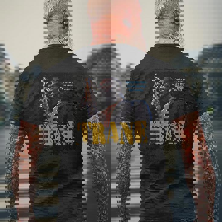 コルトレーン・ジャズ・ウィズム・サクソフォーン奏者 メンズTシャツ バックプリント 高齢者への贈り物