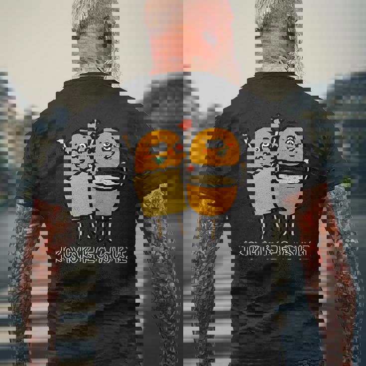 コロッケが好き メンズTシャツ バックプリント 高齢者への贈り物