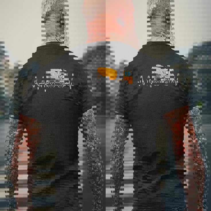 コンクリートミキサー 工事現場 Ecgコンクリートミキサー メンズTシャツ バックプリント 高齢者への贈り物