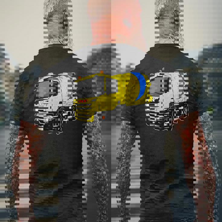 コンクリートミキサー車 メンズTシャツ バックプリント 高齢者への贈り物