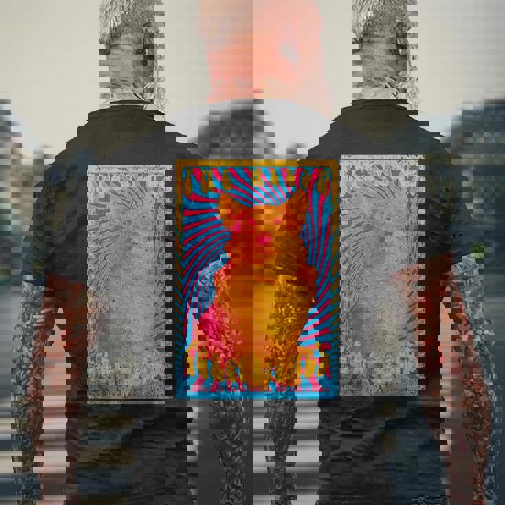 コーギードッグファニーサイケデリック1960年代ウェルシュコーギーペンブローク メンズTシャツ バックプリント 高齢者への贈り物