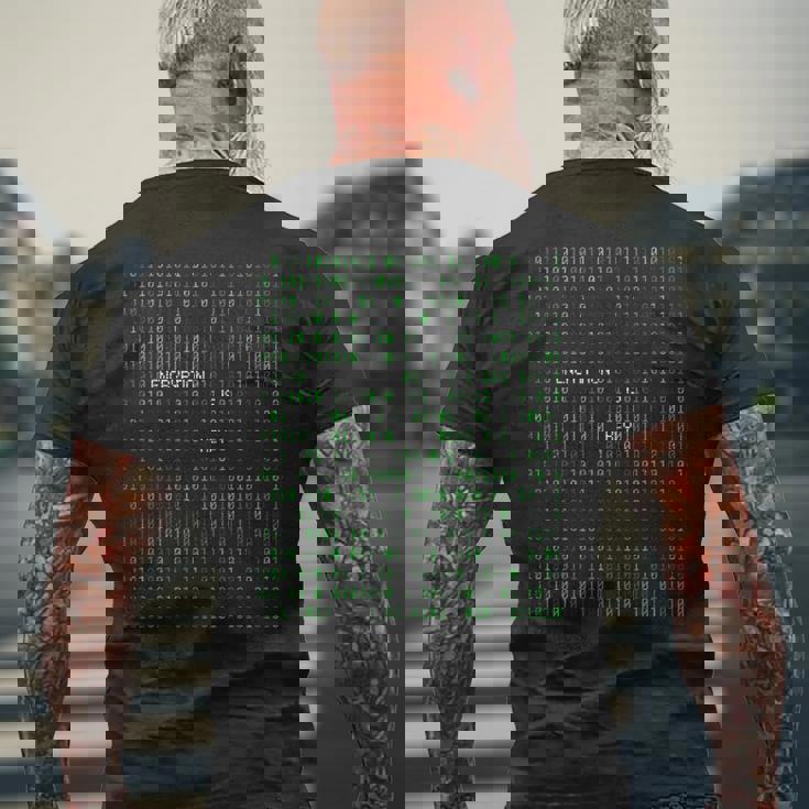コーディングコードプログラムプログラマー メンズTシャツ バックプリント 高齢者への贈り物