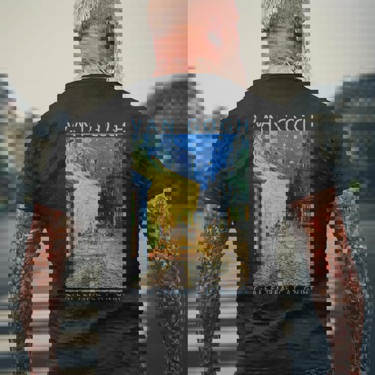 ゴッホ 面白いtシャツ アート 夜のカフェテラス 印象派 絵画 メンズ レディース 面白い 服 美術 油彩画 長袖tシャツ メンズTシャツ バックプリント 高齢者への贈り物