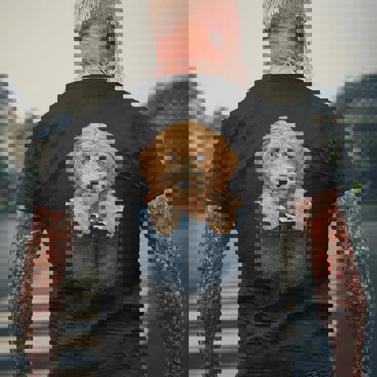 ゴールデンドゥードル 子犬 バッグ かわいい 犬 メンズTシャツ バックプリント 高齢者への贈り物