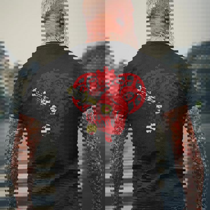 サイコビリー ホラー パンクロック Hr アンデッドハート メンズTシャツ バックプリント 高齢者への贈り物