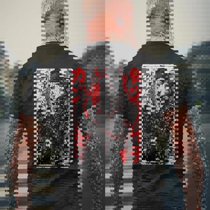 サイバーパンク パンクガール 日本のストリートウェア メンズTシャツ バックプリント 高齢者への贈り物